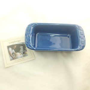 Longaberger 3162030 Pottery Cornflower Ceramic Woven Traditions Small Loaf Dish